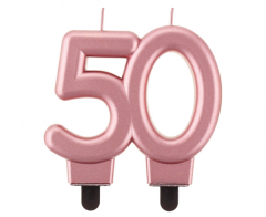Metallic Rosegold Svečka 50