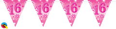 Zastavice 16 Pink Sparkle 3,6m (16 zastavic)