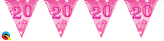 Zastavice 20 Pink Sparkle 3,6m (16 zastavic)