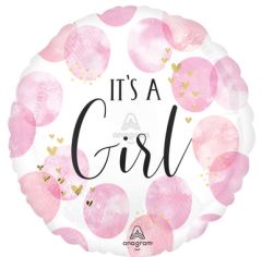Maxi Baby Girl Pink Watercolor folija balon