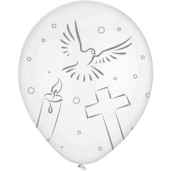 Latex baloni 30 cm Communion White 8/1