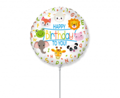 Mini FX Happy Birthday Animals folija balon na palčki