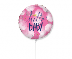 Mini FX Hello Babay Pink folija balon na palčki