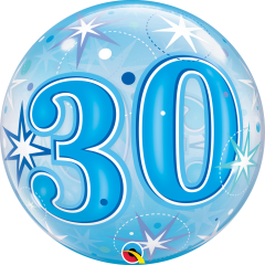 Bubble 30 Blue Starburst Sparkle pvc balon