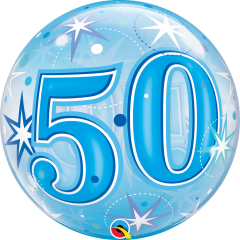 Bubble 50 Blue Starburst Sparkle pvc balon