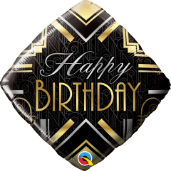 Standard Bday Art Deco folija balon