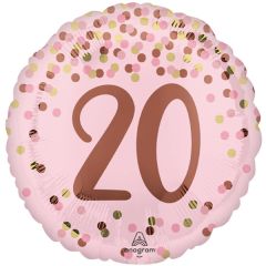 Standard Pretty Pink 20TH Birthday folija balon