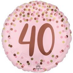 Standard Pretty Pink 40TH Birthday folija balon