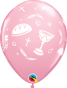 Lateks baloni 28cm Communion Elements Pink 