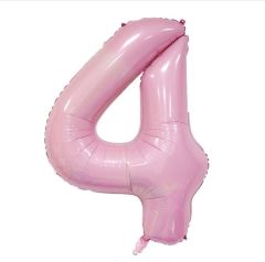 Folija balon številka 4 Pastel Pink