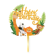Happy Birthday Animals dekoracija za torto