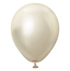 Latex baloni 13 cm Mirror (Chrome) White Gold