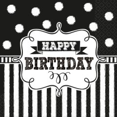 Chalkboard Birthday serviete 25x25 cm
