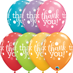 Lateks baloni 28cm Thank You Dots Upon Dots Festive Ast