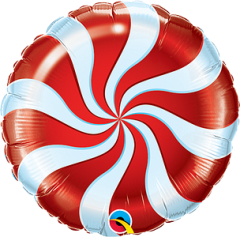 Mini 09" Candy Swirl Red folija balon na palčki