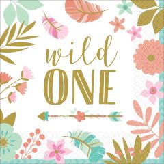BOHO Birthday Girl serviete 1rd Birthday 33x33 cm