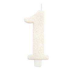 Svečka Glitter White 1