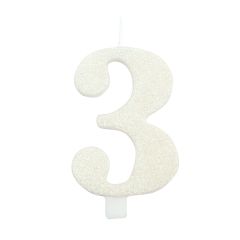 Svečka Glitter White 3