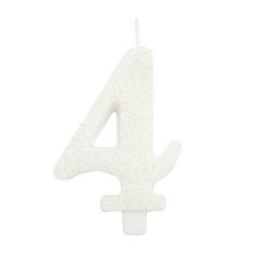 Svečka Glitter White 4