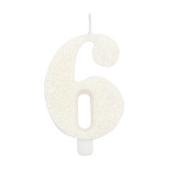 Svečka Glitter White 6