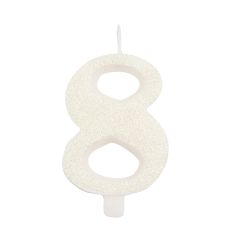 Svečka Glitter White 8