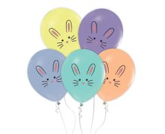 Latex baloni 30 cm Rabbits pastel mix 5/1