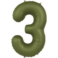 Folija balon številka 3 Olive Green