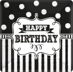 Chalkboard Birthday krožniki 18x18 cm