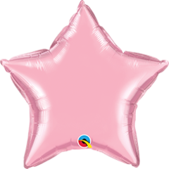 Mini zvezda folija balon na palčki 10 cm - Pearl Pink