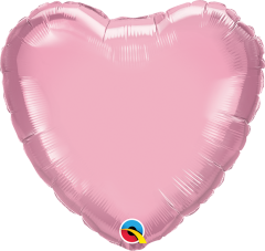 Mini srce folija balon na palčki 22,5 cm - Pearl Pink