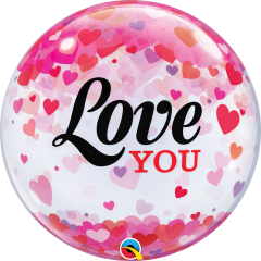 Bubble Love You Confetti Day pvc balon