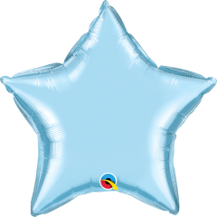 Mini zvezda folija balon na palčki 22,5 cm -  Pearl Light Blue