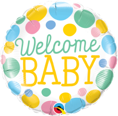 Standard Welcome Baby Dots folija balon