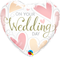 Standard On Your Wedding Day Hearts folija balon