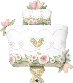Maxi Glitter Gold Wedding Cake folija balon