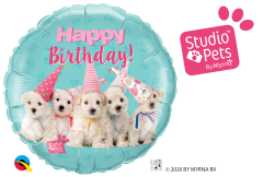 Standard Bday Puppies folija balon
