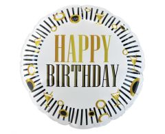 Standard Happy Birthday B&G Party stripes folija balon
