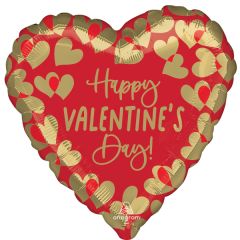 Standard Golden Happy Valentines Day Red folija balon