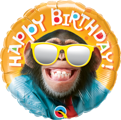 Mini Bday Smilin` Chimp folija balon na palčki 