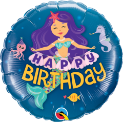 Mini Happy Bday Mermaid folija balon na palčki 