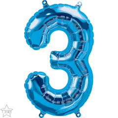 Mini folija balon številka 3 Blue