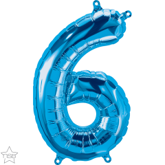 Mini folija balon številka 6 Blue