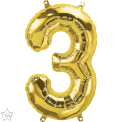 Mini folija balon številka 3 Gold  
