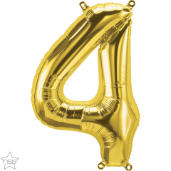 Mini folija balon številka  4 Gold  