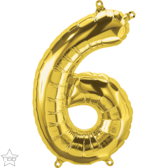Mini folija balon številka  6 Gold  