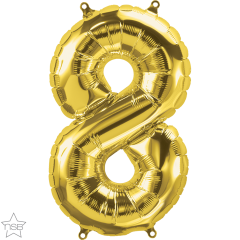 Mini folija balon številka 8 Gold  
