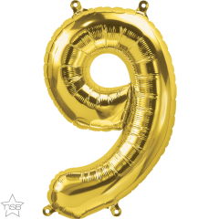 Mini folija balon številka 9 Gold  