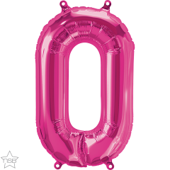 Mini folija balon številka 0 Magenta  