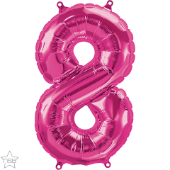 Mini folija balon številka 8 Magenta