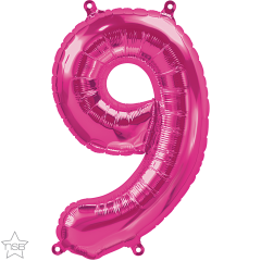 Mini folija balon številka 9 Magenta
